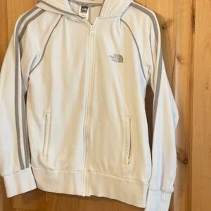 The North Face White and Gray Sweatshirt Hoodie